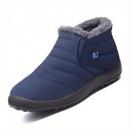 Men's Snow Boots, Lightweight Casual Shoes With Fuzzy Lining For Walking