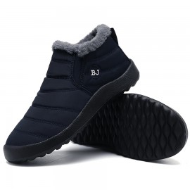 Men's Snow Boots, Warm Cozy Non-slip Ankle Boots Plush Comfy Outdoor Hiking Shoes Lined Trekking Shoes, Winter