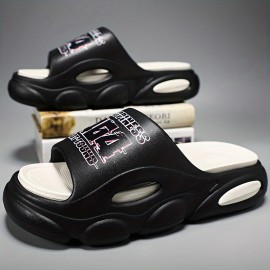 Men's Cloud Slides Pillow Slippers, Comfortable Lightweight Open-toe Shoes For Indoor Outdoor Shower Bathroom, Spring And Summer