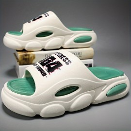 Men's Cloud Slides Pillow Slippers, Comfortable Lightweight Open-toe Shoes For Indoor Outdoor Shower Bathroom, Spring And Summer