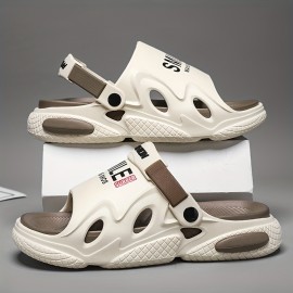 Men's Slide Sandals, Casual Non Slip Open Toe Shoes For Outdoor Beach, Spring And Summer