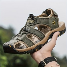 Men's Outdoor Sport Sandals, Comfortable Breathable Non-slip Water Shoes, Lightweight Hollow Out Slide For Summer Hiking Beach