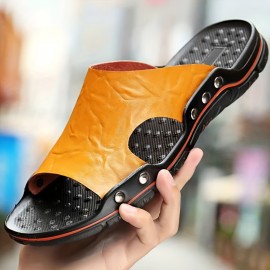 Men's Casual Non-Slip Sandals, Wear-resistant Comfy Beach Shoes, Summer