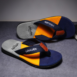Men's Trendy New Color Block Flip Flops Quick Drying Slides Slippers For Indoor Outdoor Shower Beach Pool