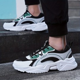 Men's Trendy Breathable Wear-resistant Chunky Sneakers For Jogging Gym