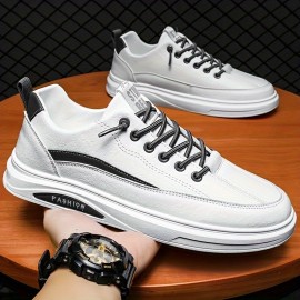 Men's Trendy Street Style Skate Shoes, Comfy Non Slip Casual Lace Up Sneakers For Men's Outdoor Activities
