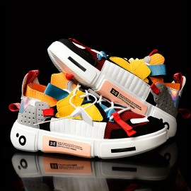 Men's Color Block Trendy Running Shoes, Outdoor Shock Absorption Athletic Shoes, Men's Sneakers, Spring And Summer