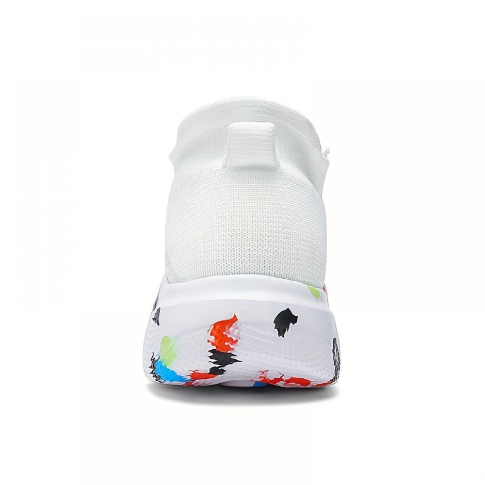 Men's Slip-on Sneakers With Shoelaces - Odor-resistant Athletic Shoes - Shock Absorbing And Breathable