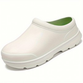 Men's Solid Closed Toe EVA Shoes, Oil Proof Waterproof Non-slip Slip On Shoes, Chef Shoes Kitchen Cook Shoes Hospital Shoes