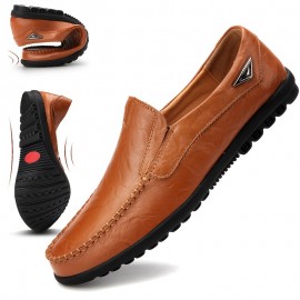 Men's Leather Loafer Shoes, Comfy Non-slip Slip On Shoes, Men's Shoes, Spring And Summer