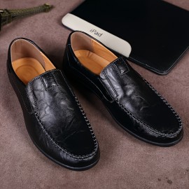 Men's Leather Loafer Shoes, Comfy Non-slip Slip On Shoes, Men's Shoes, Spring And Summer