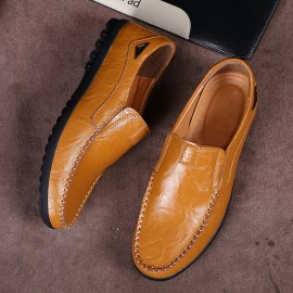 Men's Leather Loafer Shoes, Comfy Non-slip Slip On Shoes, Men's Shoes, Spring And Summer
