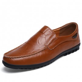 Men's Leather Loafer Shoes, Comfy Non-slip Slip On Shoes, Men's Shoes, Spring And Summer