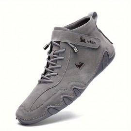 Men's Casual Ankle Boots, Breathable Slip-resistant Lace-up Walking Shoes For Outdoor, Autumn And Winter