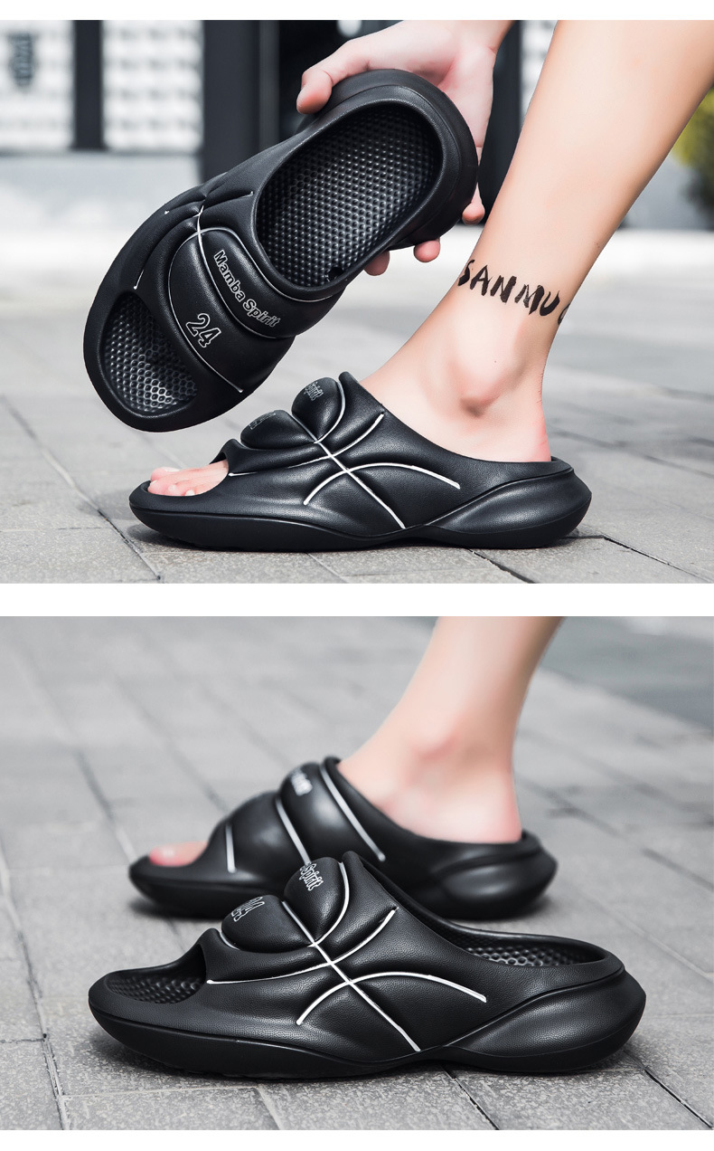 mens slides casual non slip slippers open toe shoes for indoor outdoor beach shower spring and summer details 10