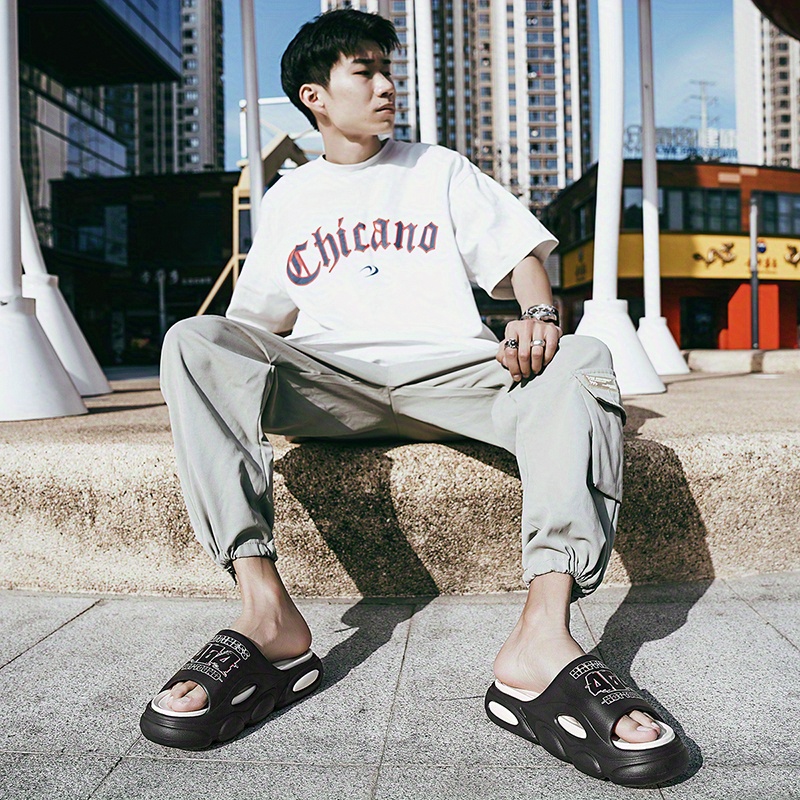 mens cloud slides pillow slippers comfortable lightweight open toe shoes for indoor outdoor shower bathroom spring and summer details 12