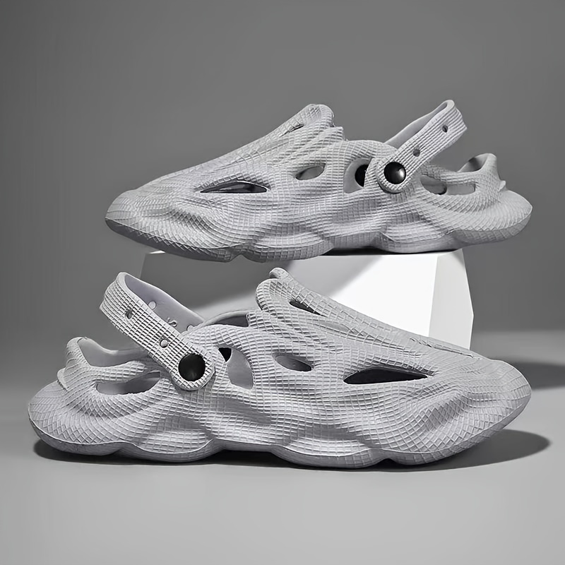 mens fashion plain color clogs anti skid closed toe slides slippers quick drying foam runners for indoor outdoor shower beach pool details 5