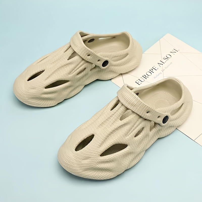 mens fashion plain color clogs anti skid closed toe slides slippers quick drying foam runners for indoor outdoor shower beach pool details 8